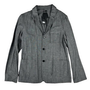 Armani Exchange Linen Blend Blazer Jacket Grey Size M